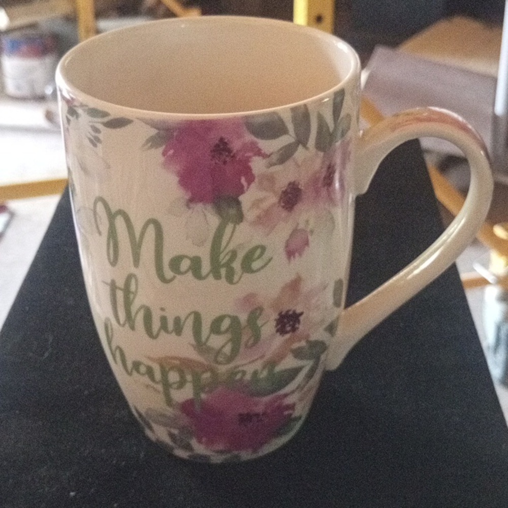 Inspirational Floral Mug - Green and Pink - Picture 2 of 6